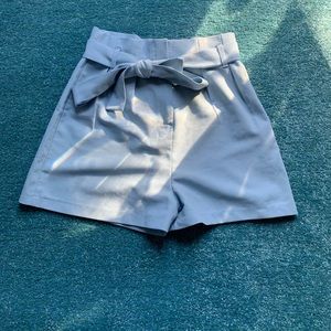 Nasty Gal Baby blue paperbag shorts